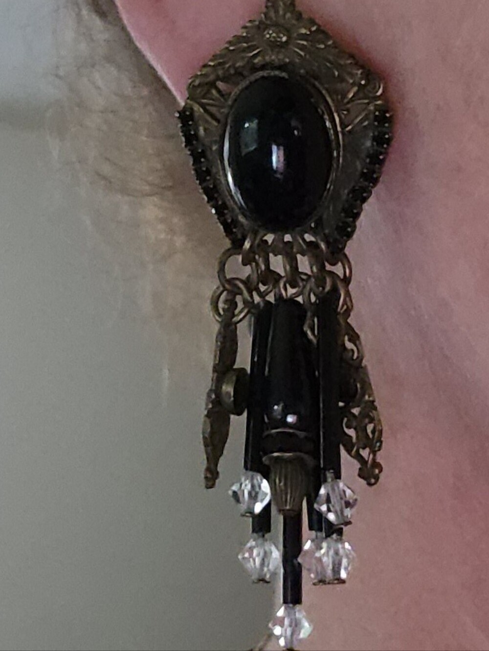 Rare Robert Sorrell Originals Haute Couture Runway Tassel Clip-On Earrings